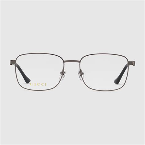 lunette gucci graine de café homme|Monture optique carrée en métal argenté .